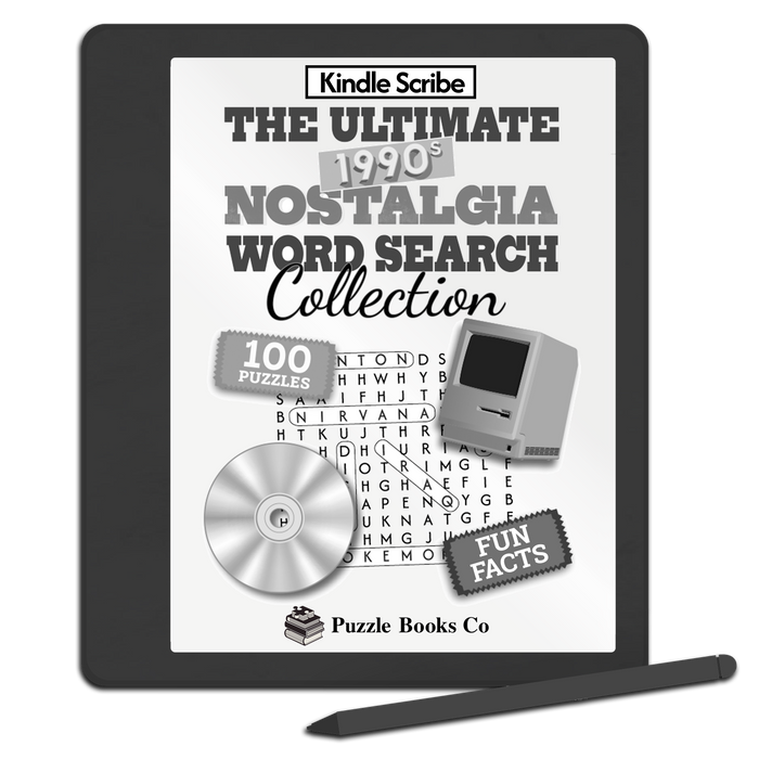 Ultimate 1990's Nostalgia Word Search Collection - eBook [Kindle Scribe]