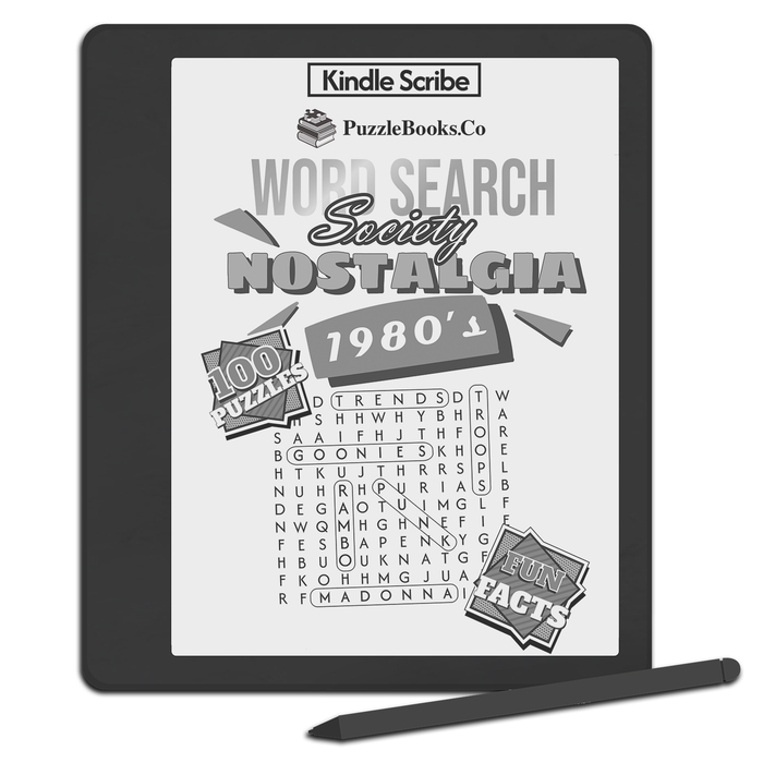 Word Search Society - 1980's Nostalgia - eBook [Kindle Scribe]